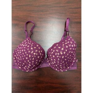 Victoria’s Secret Lined Demi Berry Color with Gold Bra Size 32D